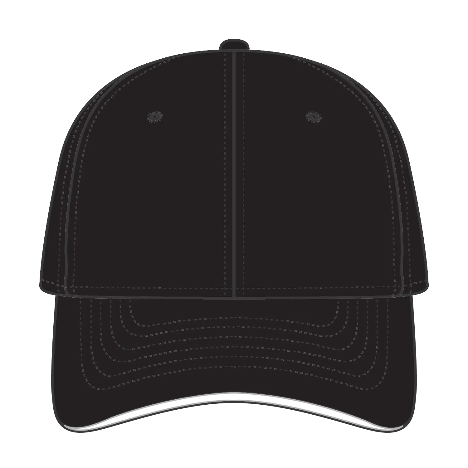 OTTO 12-1163 ’OTTO Flex’ Fitted 6 Panel Low Profile Baseball Cap - Blk/Blk/Wht - Blk/Blk/Wht / 7’’ - 7 1/4’’