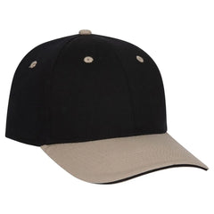 OTTO 12-267 ’OTTO Flex’ Fitted 6 Panel Low Profile Baseball Cap - Kha/Blk/Blk - Kha/Blk/Blk / 7’’ - 7 1/4’’