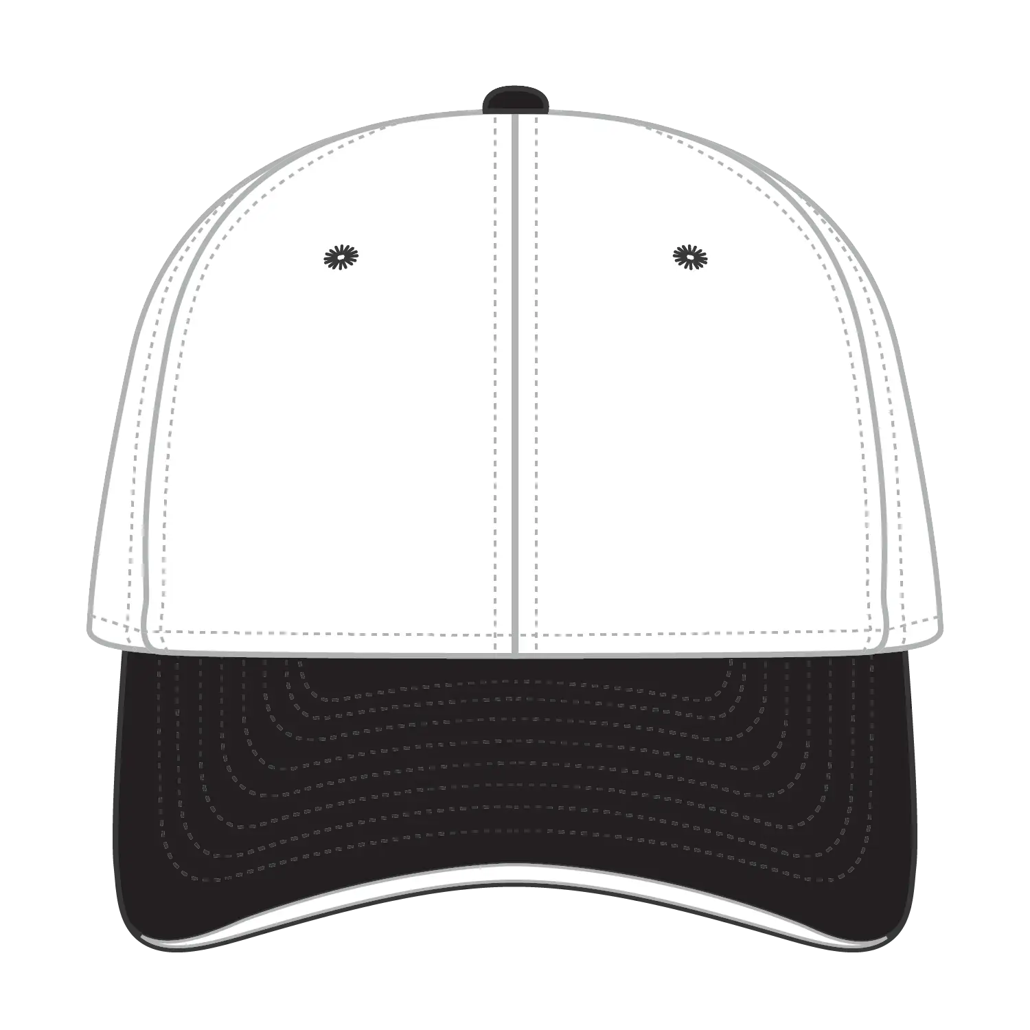 OTTO 12-267 ’OTTO Flex’ Fitted 6 Panel Low Profile Baseball Cap - Blk/Wht/Wht - Blk/Wht/Wht / 7’’ - 7 1/4’’