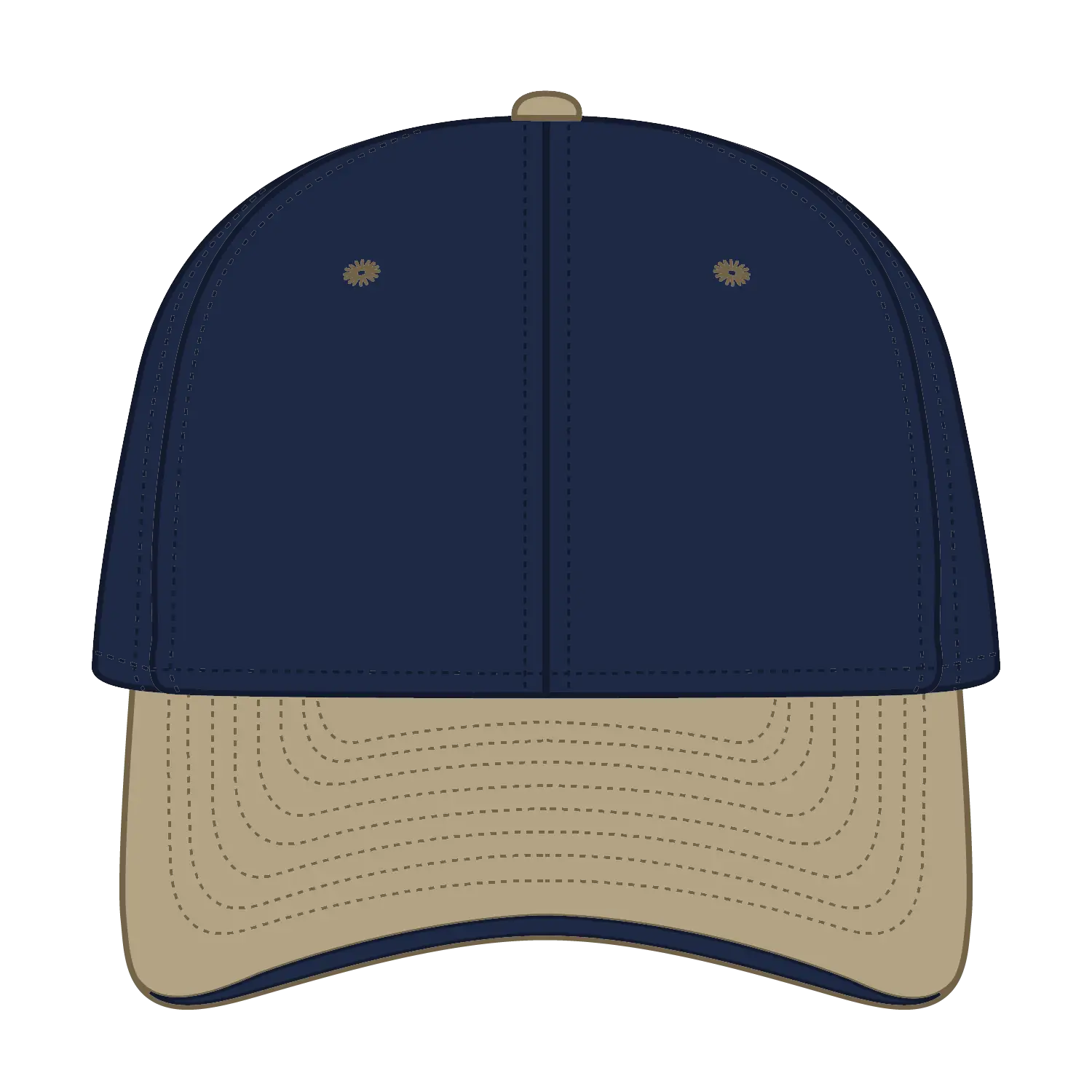 OTTO 12-267 ’OTTO Flex’ Fitted 6 Panel Low Profile Baseball Cap - Kha/Nvy/Nvy - Kha/Nvy/Nvy / 7’’ - 7 1/4’’
