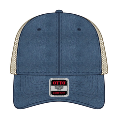 OTTO 121-1202 ’OTTO Comfy Fit’ 6 Panel Low Profile Mesh Back Trucker Cap - Nvy/Nvy/Kha - Nvy/Nvy/Kha / 7 3/8’’ - 7 5/8’’