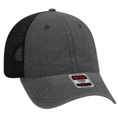 OTTO 121-1202 ’OTTO Comfy Fit’ 6 Panel Low Profile Mesh Back Trucker Cap - Black - Black / 7 3/8’’ - 7 5/8’’