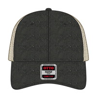 OTTO 121-1202 ’OTTO Comfy Fit’ 6 Panel Low Profile Mesh Back Trucker Cap - Blk/Blk/Kha - Blk/Blk/Kha / 7 3/8’’ - 7 5/8’’