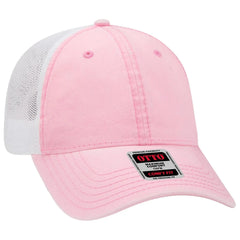 OTTO 121-1202 ’OTTO Comfy Fit’ 6 Panel Low Profile Mesh Back Trucker Cap - Pnk/Pnk/Wht - Pnk/Pnk/Wht / 7 3/8’’ - 7 5/8’’