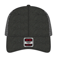 OTTO 121-1202 ’OTTO Comfy Fit’ 6 Panel Low Profile Mesh Back Trucker Cap - Black - Black / 7 3/8’’ - 7 5/8’’