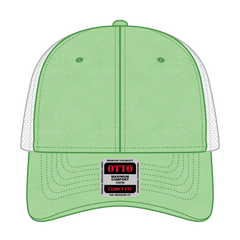 OTTO 121-1202 ’OTTO Comfy Fit’ 6 Panel Low Profile Mesh Back Trucker Cap - Lime/Lime/Wht - Lime/Lime/Wht / 7 3/8’’ - 7