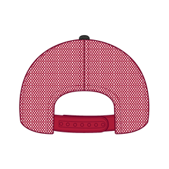 OTTO 121-1202 ’OTTO Comfy Fit’ 6 Panel Low Profile Mesh Back Trucker Cap - Blk/Blk/Red - Blk/Blk/Red / 7 3/8’’ - 7 5/8’’