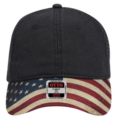 OTTO 121-1281 6 Panel Low Profile Mesh Back Trucker Dad Cap - Black - Black / 7 3/8’’ - 7 5/8’’
