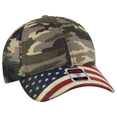 OTTO 121-1281 6 Panel Low Profile Mesh Back Trucker Dad Cap - Camo 010 - Camo 010 / 7 3/8’’ - 7 5/8’’