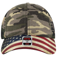 OTTO 121-1281 6 Panel Low Profile Mesh Back Trucker Dad Cap - Camo 010 - Camo 010 / 7 3/8’’ - 7 5/8’’