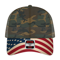 OTTO 121-1281 6 Panel Low Profile Mesh Back Trucker Dad Cap - Dk.Grn/Brn - Dk.Grn/Brn / 7 3/8’’ - 7 5/8’’