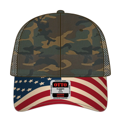 OTTO 121-1281 6 Panel Low Profile Mesh Back Trucker Dad Cap - Dk.Grn/Brn - Dk.Grn/Brn / 7 3/8’’ - 7 5/8’’