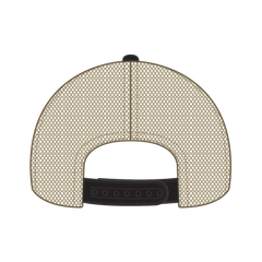 OTTO 121-1297 6 Panel Low Profile Mesh Back Trucker Dad Cap - Blk/Blk/Kha - Blk/Blk/Kha / 6 1/2’’ - 7 5/8’’