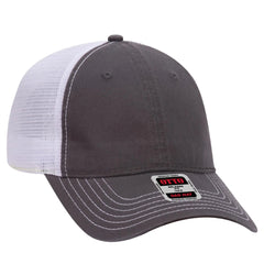 OTTO 121-858 6 Panel Low Profile Mesh Back Trucker Dad Cap - Ch.Gry/Ch.Gry/Wht - Ch.Gry/Ch.Gry/Wht / 6 1/2’’ - 7 5/8’’