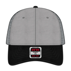 OTTO 121-858 6 Panel Low Profile Mesh Back Trucker Dad Cap - Blk/Gry/Ch.Gry - Blk/Gry/Ch.Gry / 6 1/2’’ - 7 5/8’’