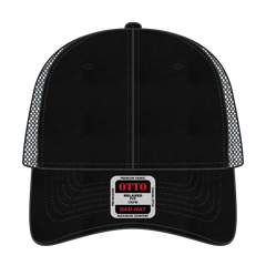 OTTO 121-858 6 Panel Low Profile Mesh Back Trucker Dad Cap - Blk/Blk/Ch.Gry - Blk/Blk/Ch.Gry / 6 1/2’’ - 7 5/8’’