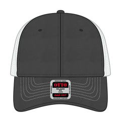 OTTO 121-858 6 Panel Low Profile Mesh Back Trucker Dad Cap - Ch.Gry/Ch.Gry/Wht - Ch.Gry/Ch.Gry/Wht / 6 1/2’’ - 7 5/8’’