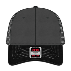 OTTO 121-858 6 Panel Low Profile Mesh Back Trucker Dad Cap - Blk/Ch.Gry/Blk - Blk/Ch.Gry/Blk / 6 1/2’’ - 7 5/8’’