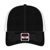 OTTO 121-858 6 Panel Low Profile Mesh Back Trucker Dad Cap - Blk/Blk/Wht - Blk/Blk/Wht / 6 1/2’’ - 7 5/8’’