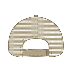 OTTO 122-945 6 Panel Low Profile Mesh Back Trucker Cap - Blk/Blk/Kha - Blk/Blk/Kha / 6 1/2’’ - 7 5/8’’