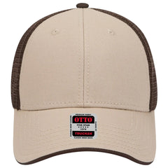 OTTO 122-945 6 Panel Low Profile Mesh Back Trucker Cap - Kha/Kha/Dk.Brn - Kha/Kha/Dk.Brn / 6 1/2’’ - 7 5/8’’