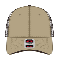 OTTO 122-945 6 Panel Low Profile Mesh Back Trucker Cap - Kha/Kha/Dk.Brn - Kha/Kha/Dk.Brn / 6 1/2’’ - 7 5/8’’