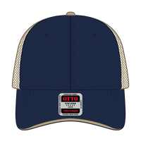 OTTO 122-945 6 Panel Low Profile Mesh Back Trucker Cap - Nvy/Nvy/Kha - Nvy/Nvy/Kha / 6 1/2’’ - 7 5/8’’