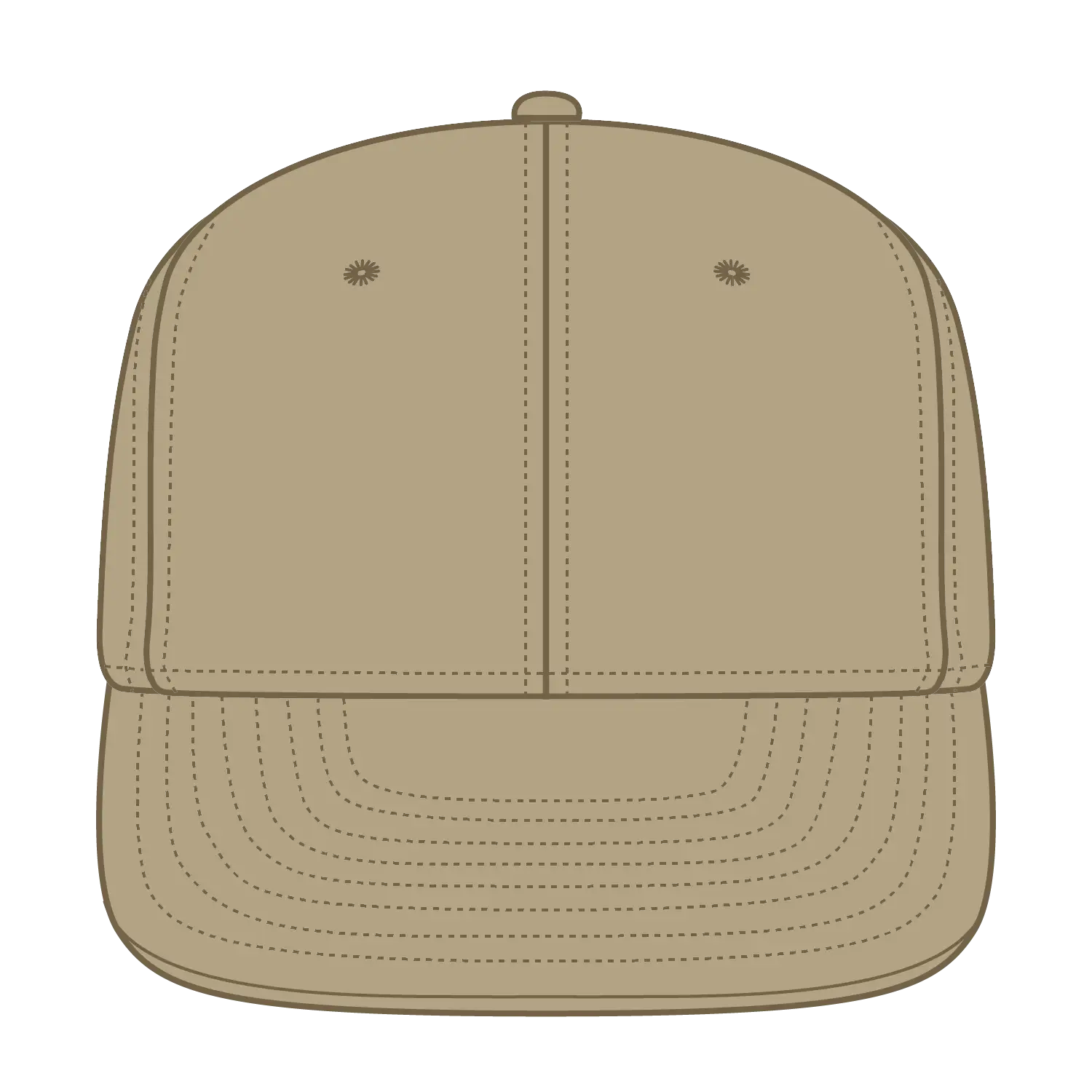 OTTO 123-969 ’OTTO Fit’ 6 Panel Mid Profile Flat Visor Baseball Cap - Khaki - Khaki / 6 7/8’’
