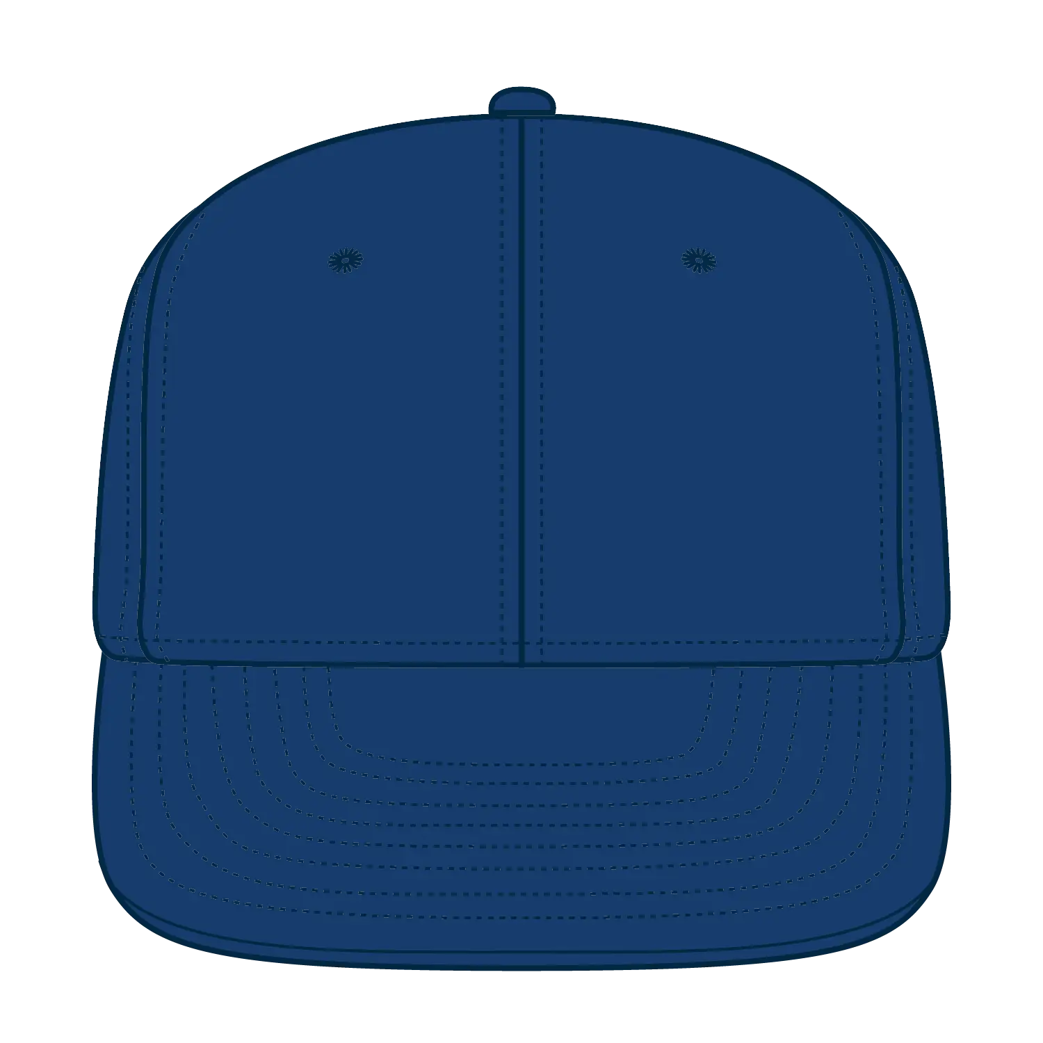 OTTO 123-969 ’OTTO Fit’ 6 Panel Mid Profile Flat Visor Baseball Cap - Royal - Royal / 6 7/8’’