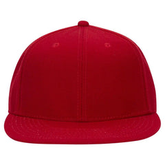 OTTO 123-969 ’OTTO Fit’ 6 Panel Mid Profile Flat Visor Baseball Cap - Red
