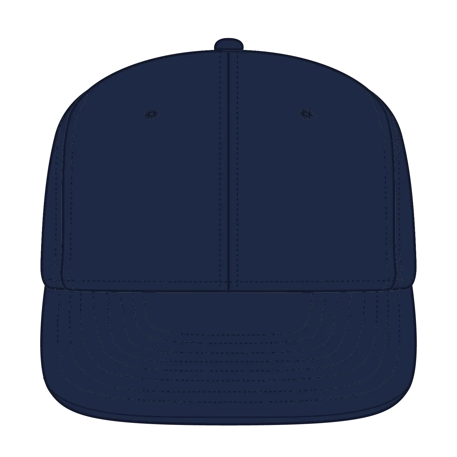 OTTO 123-969 ’OTTO Fit’ 6 Panel Mid Profile Flat Visor Baseball Cap - Navy - Navy / 6 7/8’’