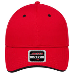 OTTO 124-1159 ’OTTO Flex’ Fitted 6 Panel Low Profile Baseball Cap - Red/Blk - Red/Blk / 7’’ - 7 1/4’’