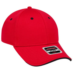 OTTO 124-1159 ’OTTO Flex’ Fitted 6 Panel Low Profile Baseball Cap - Red/Blk - Red/Blk / 7’’ - 7 1/4’’