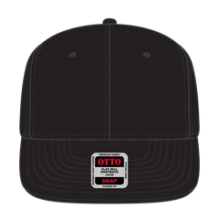 OTTO 125-1038 “Snap” 6 Panel Pro Style Snapback Cap - Black - Black / 6 1/2’’ - 7 5/8’’