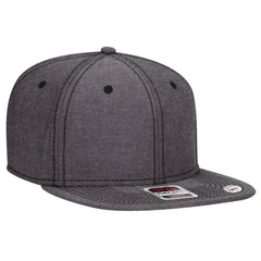 OTTO 125-1038 “Snap” 6 Panel Pro Style Snapback Cap - Black - Black / 6 1/2’’ - 7 5/8’’