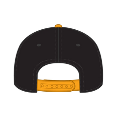 OTTO 125-1038 “Snap” 6 Panel Pro Style Snapback Cap - Gld/Blk/Blk - Gld/Blk/Blk / 6 1/2’’ - 7 5/8’’