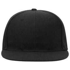 OTTO 125-1137 6 Panel Mid Profile Snapback Cap - Black - Black / 6 1/2’’ - 7 5/8’’