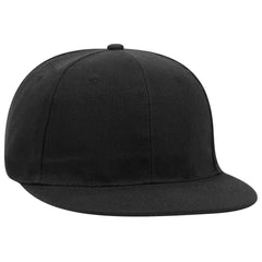 OTTO 125-1137 6 Panel Mid Profile Snapback Cap - Black - Black / 6 1/2’’ - 7 5/8’’