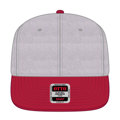 OTTO 125-978 ’OTTO Snap’ 6 Panel Pro Style Snapback Cap - Red/H.Gry/H.Gry - Red/H.Gry/H.Gry / 6 1/2’’ - 7 5/8’’