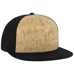 OTTO 125-978 ’OTTO Snap’ 6 Panel Pro Style Snapback Cap - Blk/Cork/Blk - Blk/Cork/Blk / 6 1/2’’ - 7 5/8’’