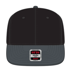 OTTO 125-978 ’OTTO Snap’ 6 Panel Pro Style Snapback Cap - Ch. Gry/Blk/Blk - Ch. Gry/Blk/Blk / 6 1/2’’ - 7 5/8’’