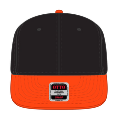 OTTO 125-978 ’OTTO Snap’ 6 Panel Pro Style Snapback Cap - Org/Blk/Blk - Org/Blk/Blk / 6 1/2’’ - 7 5/8’’