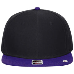 OTTO 125-978 ’OTTO Snap’ 6 Panel Pro Style Snapback Cap - Pur/Blk/Blk - Pur/Blk/Blk / 6 1/2’’ - 7 5/8’’