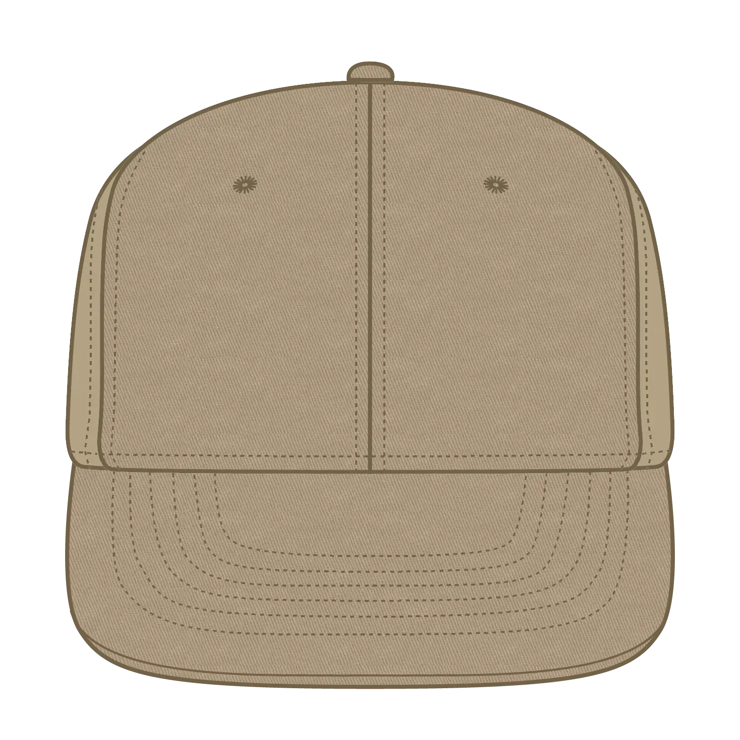 OTTO 13-725 ’OTTO Flex’ Fitted 6 Panel Mid Profile Flat Visor Baseball Cap - Khaki - Khaki / 7 3/8’’ - 7 5/8’