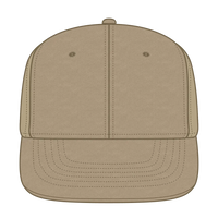 OTTO 13-725 ’OTTO Flex’ Fitted 6 Panel Mid Profile Flat Visor Baseball Cap - Khaki - Khaki / 7 3/8’’ - 7 5/8’