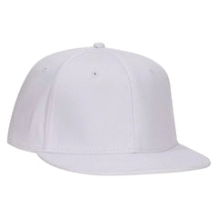 OTTO 13-725 ’OTTO Flex’ Fitted 6 Panel Mid Profile Flat Visor Baseball Cap - White - White / 7 3/8’’ - 7 5/8’