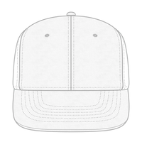 OTTO 13-725 ’OTTO Flex’ Fitted 6 Panel Mid Profile Flat Visor Baseball Cap - White - White / 7 3/8’’ - 7 5/8’