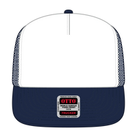 OTTO 132-1037 ’OTTO Snap’ 5 Panel High Crown Mesh Back Trucker Snapback Cap - Nvy/Wht/Nvy - Nvy/Wht/Nvy / 6 1/2’’ - 7