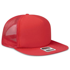 OTTO 132-1037 ’OTTO Snap’ 5 Panel High Crown Mesh Back Trucker Snapback Cap - Red - Red / 6 1/2’’ - 7 5/8’’