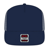 OTTO 132-1037 ’OTTO Snap’ 5 Panel High Crown Mesh Back Trucker Snapback Cap - Navy - Navy / 6 1/2’’ - 7 5/8’’